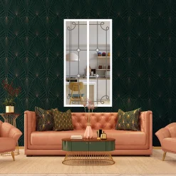 MySystem Verrière 2 verres Curly - L x H : 69 x 125 cm - Laqué blanc 9003 granité - verre Clair inclus