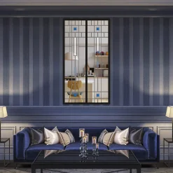 Verrière 2 verres Hudson - L x H : 69 x 125 cm - Laqué noir 9005 granité - verre Clair inclus-MySystem Clearance