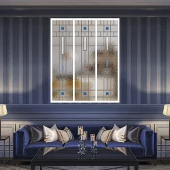 Verrière 3 verres Hudson - L x H : 102 x 125 cm - Laqué blanc 9003 granité - verre Sahara inclus-MySystem New