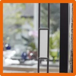 MySystem Verrière 3 verres Mackintosh - L x H : 102 x 125 cm - Laqué effet rouille granité - verre Clair inclus