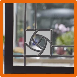 MySystem Verrière 5 verres Mackintosh - L x H : 168 x 125 cm - Laqué blanc 9003 granité - verre Sahara inclus