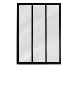 Verrière acier noir 3 vitrages opales H.105 x l.83 cm- Discount