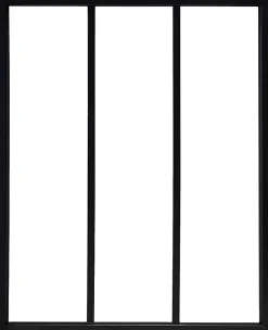 Verrière acier noir 3 vitrages transparents H.105 x L.83 cm- Outlet