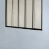 Verrière acier noir 5 vitrages opales H.105 x l.135 cm