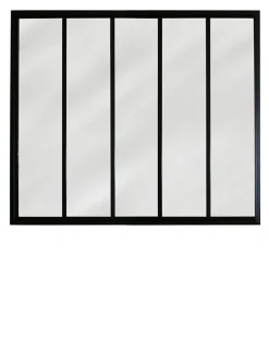 Verrière acier noir 5 vitrages opales H.105 x l.135 cm