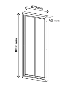 Verrière acier noir 2 vitrages transparents H 105 X L 57 cm