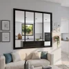 Verrière acier noir 4 vitrages transparents H 105 X L 109 cm- Discount