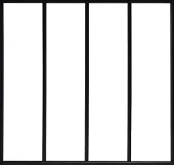 Verrière acier noir 4 vitrages transparents H 105 X L 109 cm- Discount