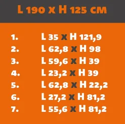 MySystem Verrière ArtDéco 7 - L x H : 190 x 125 cm - Laqué noir 9005 granité - vitrages inclus