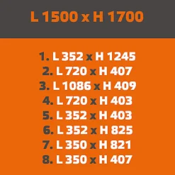 MySystem Verrière ArtDéco 8 - L x H : 150 x 170 cm - Laqué gris 7016 granité - vitrages inclus