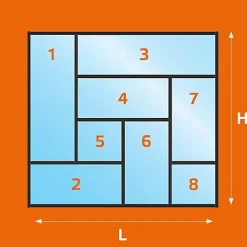 Verrière ArtDéco 8 - L x H : 110 x 170 cm - Laqué effet rouille granité - vitrages inclus-MySystem Outlet