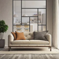 MySystem Verrière ArtDéco 8 - L x H : 170 x 170 cm - Laqué noir 9005 granité - vitrages inclus