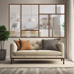 Verrière ArtDéco 7 - L x H : 210 x 125 cm - Laqué effet rouille granité - vitrages inclus-MySystem Sale