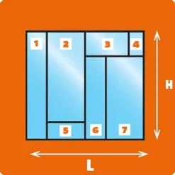 Verrière ArtDéco 7 - L x H : 210 x 125 cm - Laqué effet rouille granité - vitrages inclus-MySystem Sale