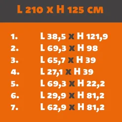 Verrière ArtDéco 7 - L x H : 210 x 125 cm - Laqué effet rouille granité - vitrages inclus-MySystem Sale