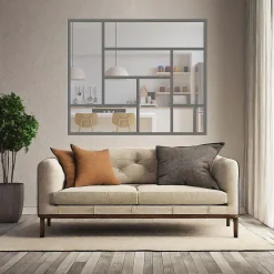 Verrière ArtDéco 8 - L x H : 150 x 125 cm - Laqué gris 7016 granité - vitrages inclus-MySystem Online