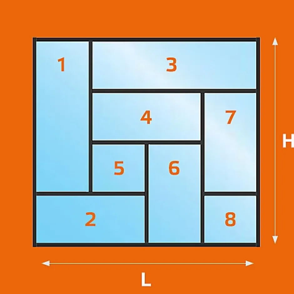 Verrière ArtDéco 8 - L x H : 150 x 125 cm - Laqué gris 7016 granité - vitrages inclus-MySystem Online