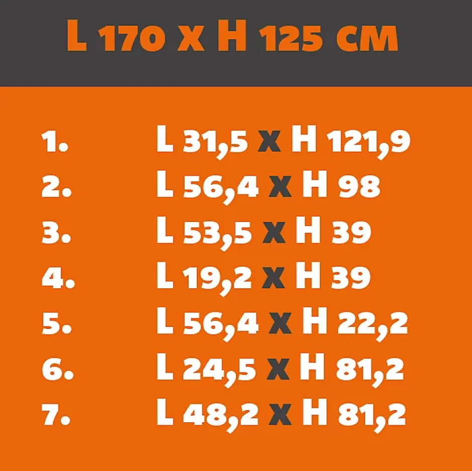 MySystem Verrière ArtDéco 7 - L x H : 170 x 125 cm - Laqué noir 9005 granité - vitrages inclus