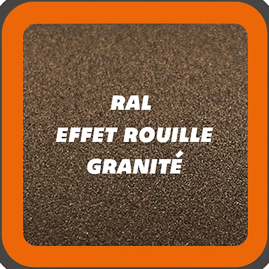 MySystem Verrière ArtDéco 7 - L x H : 150 x 150 cm - Laqué effet rouille granité - vitrages inclus