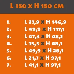 Verrière ArtDéco 7 - L x H : 150 x 150 cm - Laqué noir 9005 granité - vitrages inclus-MySystem Best