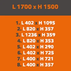 MySystem Verrière ArtDéco 8 - L x H : 170 x 150 cm - Laqué effet rouille granité - vitrages inclus