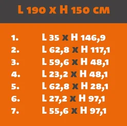 MySystem Verrière ArtDéco 7 - L x H: 190 x 150 cm - Laqué effet rouille granité - vitrages inclus