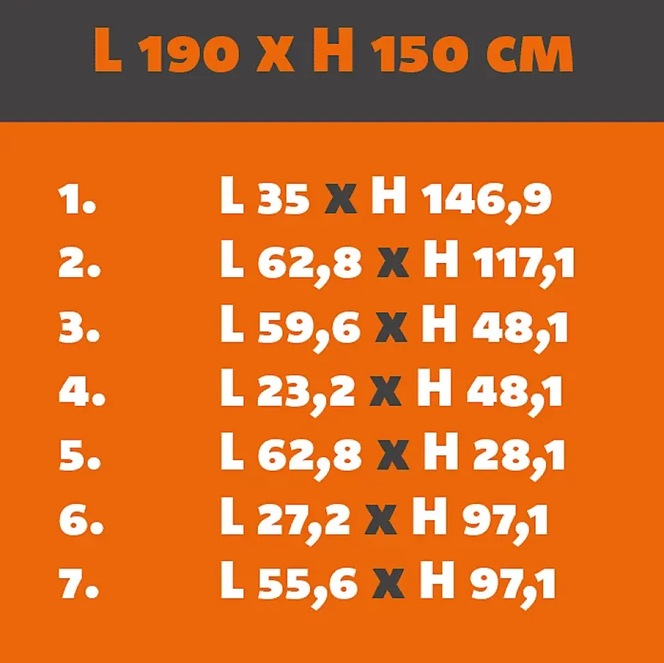 MySystem Verrière ArtDéco 7 - L x H: 190 x 150 cm - Laqué effet rouille granité - vitrages inclus