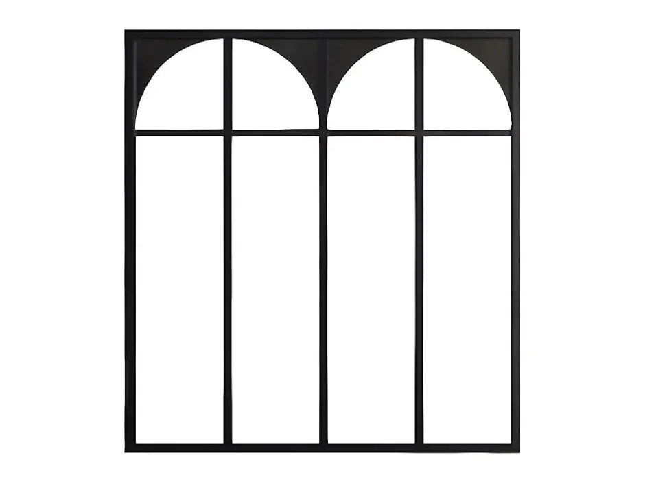 Verrière atelier art déco en aluminium thermolaqué 120x130 cm - Noir - ARCADEA-Vente-unique Hot