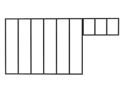 Vente-unique Verrière atelier avec imposte en aluminium thermolaqué - L180 x H130 + L83 x H40 cm - Noir - BAYVIEW