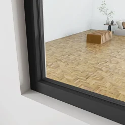 Verrière Atelier Coulissante en Aluminium Noir- L183xH108cm,4 Panneaux en 4mm Verre Trempé,Séparation Élégante Cuisine/Salon-AICA Sanitaire New