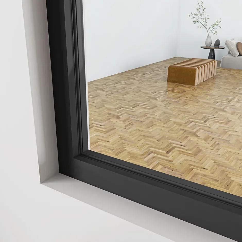 AICA Sanitaire Verrière Atelier Coulissante en Aluminium Noir- L123xH108cm,4 Panneaux en 4mm Verre Trempé,Séparation Élégante Cuisine/Salon