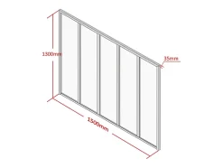 Verrière atelier en aluminium thermolaqué - 150x130 cm - Blanc - BAYVIEW-Vente-unique Outlet