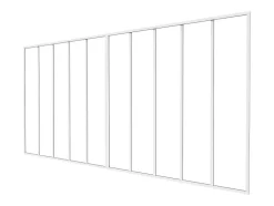 Vente-unique Verrière atelier en aluminium thermolaqué - L240 x H130 - Blanc - BAYVIEW