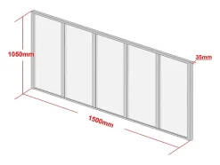 Verrière atelier en aluminium thermolaqué - 150 x 105 cm - Naturel clair - BAYVIEW-Vente-unique Sale