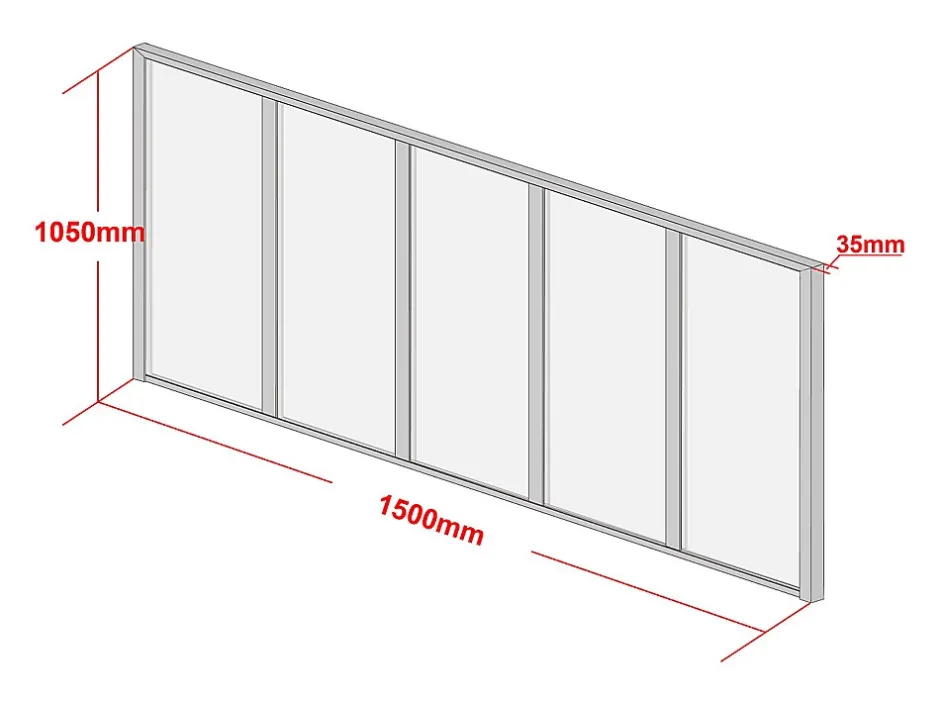 Verrière atelier en aluminium thermolaqué - 150 x 105 cm - Naturel clair - BAYVIEW-Vente-unique Sale