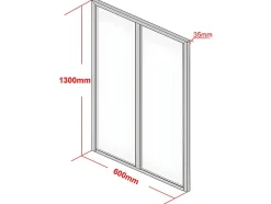 Vente-unique Verrière atelier en aluminium thermolaqué - 60x130 cm - Blanc - BAYVIEW