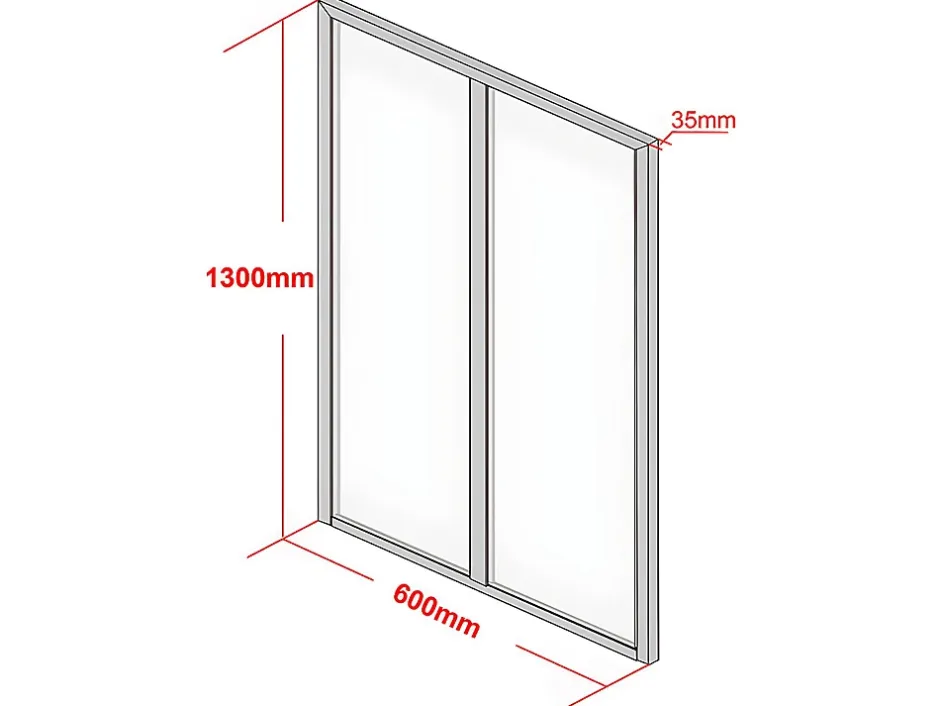 Vente-unique Verrière atelier en aluminium thermolaqué - 60x130 cm - Blanc - BAYVIEW