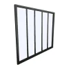 Vente-unique Verrière atelier en aluminium thermolaqué - 150x130 cm - Noir - BAYVIEW