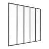 Vente-unique Verrière atelier en aluminium thermolaqué et verre dépoli - 150 x 130 cm - Noir - BAYVIEW
