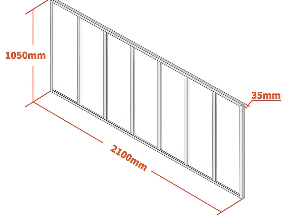 Verrière atelier en aluminium thermolaqué - 210x105 cm - Noir - BAYVIEW-Vente-unique Online