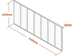 Vente-unique Verrière atelier en aluminium thermolaqué - 210x105 cm - Blanc - BAYVIEW