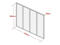 Verrière atelier en aluminium thermolaqué - 120x105 cm - Noir - BAYVIEW-Vente-unique Outlet