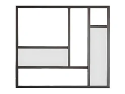 Vente-unique Verrière atelier en aluminium thermolaqué avec miroirs 150x130 cm - Noir - ELEXIA