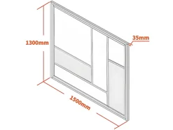 Vente-unique Verrière atelier en aluminium thermolaqué avec miroirs 150x130 cm - Noir - ELEXIA