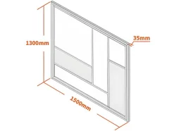 Vente-unique Verrière atelier en aluminium thermolaqué avec miroirs 150x130 cm - Noir - ELEXIA