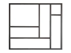 Vente-unique Verrière atelier en aluminium thermolaqué 150x130 cm - Noir - ARTENA