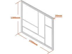 Vente-unique Verrière atelier en aluminium thermolaqué 150x130 cm - Noir - ARTENA