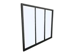 Vente-unique Verrière atelier en aluminium thermolaqué - 90x105 cm - Noir - BAYVIEW