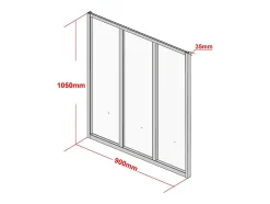 Vente-unique Verrière atelier en aluminium thermolaqué - 90x105 cm - Noir - BAYVIEW