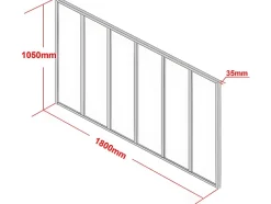 Verrière atelier en aluminium thermolaqué - 180x105 cm - Blanc - BAYVIEW-Vente-unique New